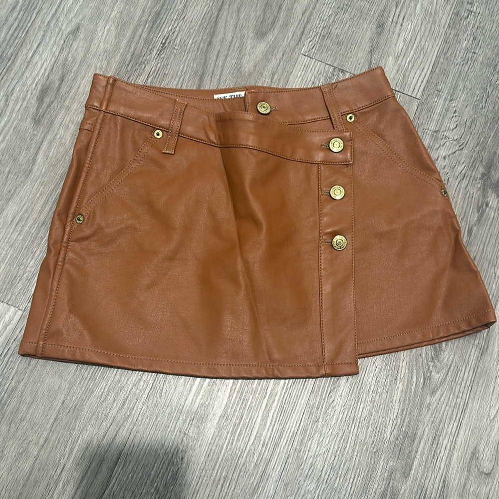 Free People leather mini skirt